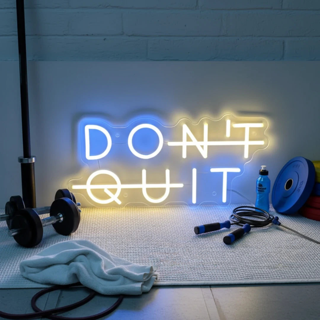 Don’t Quit Neon Sign – LED Wall Light for Gyms, Home Workout & Motivation