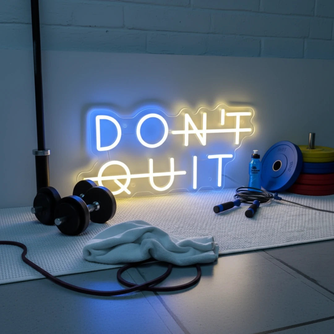 Don’t Quit Neon Sign – LED Wall Light for Gyms, Home Workout & Motivation