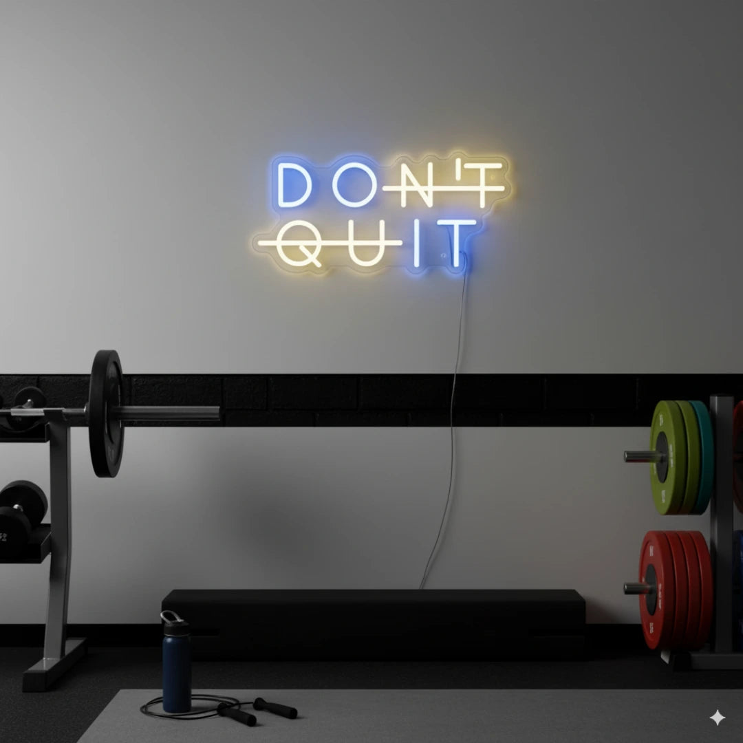 Don’t Quit Neon Sign – LED Wall Light for Gyms, Home Workout & Motivation