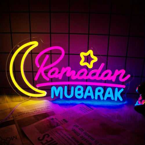 Ramadan Decoration Neon Sign – LED Light for Islamic Home Décor