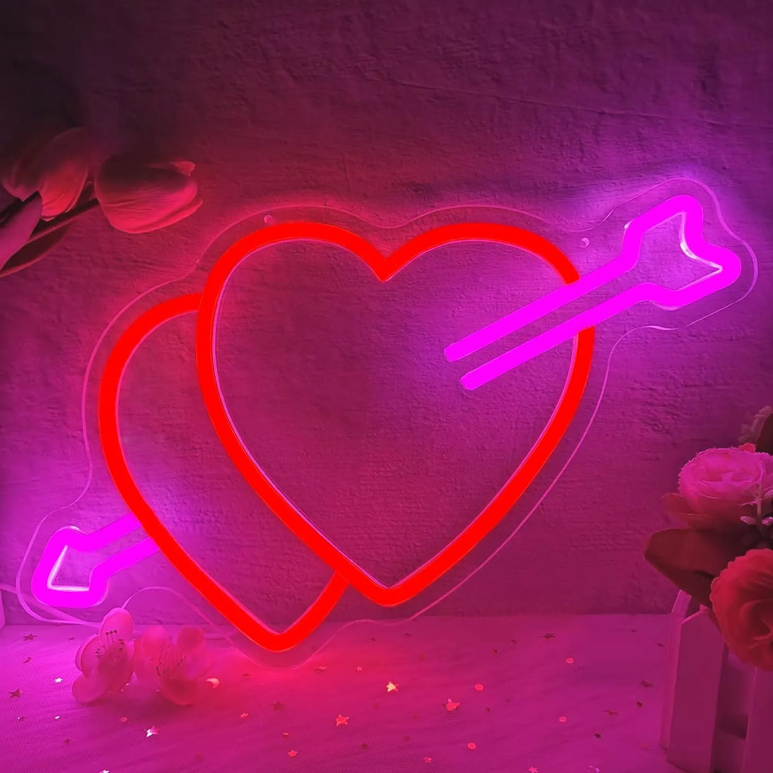 Heart Neon Sign - Valentine LED Wall Decor