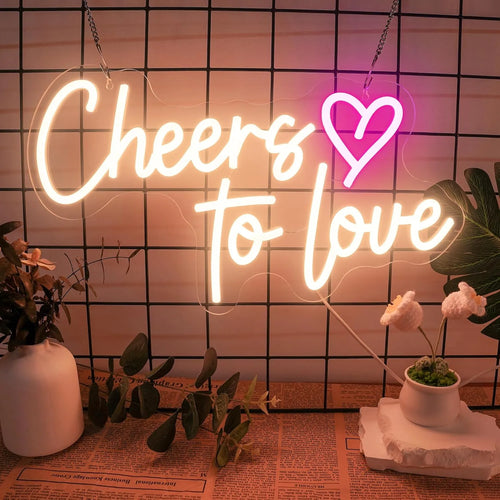 "Cheers to Love" Neon Sign - Wedding LED Gift