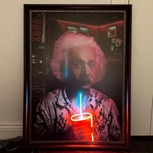 Albert Einstein Neon Painting – A Brilliant Fusion of Art & Light - Neon Brothers