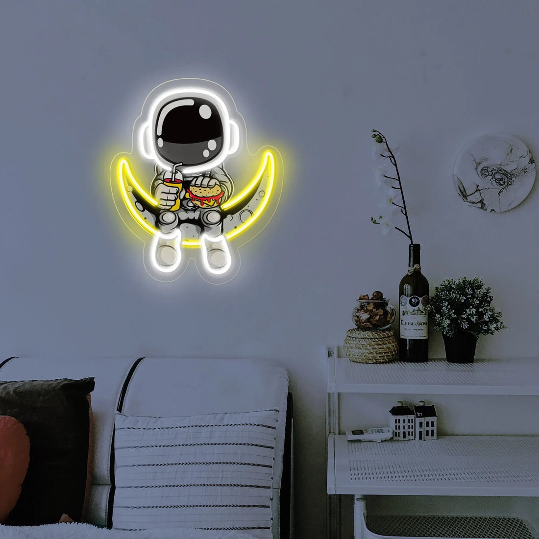 Astronaut Neon Sign – Space - Themed LED Wall Art for Dreamers & Explorers - Neon Brothers