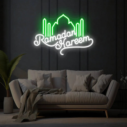 Green Ramadan Kareem Neon Sign 2025 – Custom Green LED Neon Light - Neon Brothers