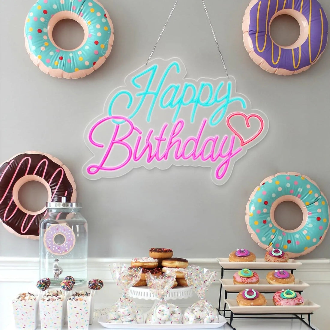 Happy Birthday Neon Sign – LED Wall Decor for Birthday Parties & Celebrations - Neon Brothers