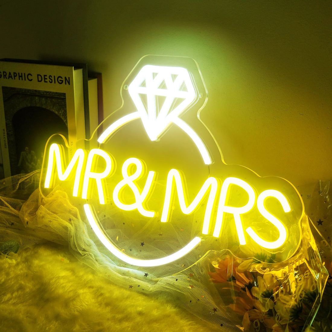 Mr & Mrs Neon Sign – Elegant LED Wall Decor for Weddings & Romantic Spaces - Neon Brothers