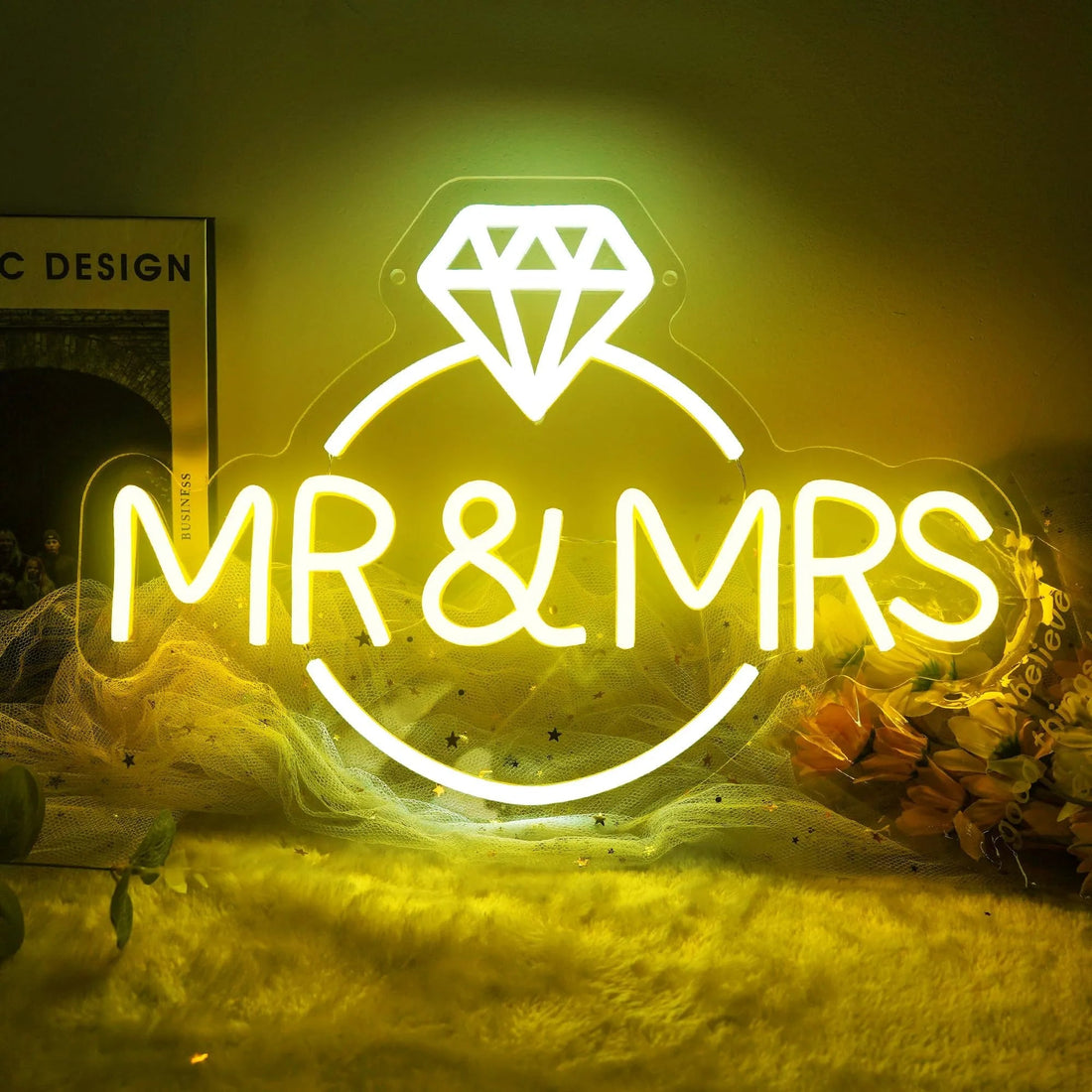 Mr & Mrs Neon Sign – Elegant LED Wall Decor for Weddings & Romantic Spaces - Neon Brothers