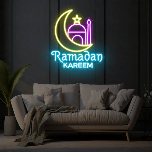 Ramadan Light & Eid Mubarak Neon Sign – Custom LED Neon Decor for Ramadan & Eid Celebrations, Perfect for Yard & Home Décor - Neon Brothers