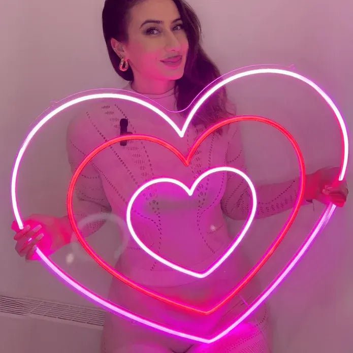 Romantic Hearts Neon Sign – 50 CM LED Wall Light for Home, Bedroom, Wedding, Party, and Valentine's Day Décor - Neon Brothers