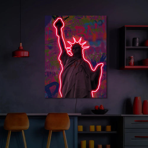 Statue of Liberty Neon Art – LED Freedom Sign for Modern & Pop Art Decor - Neon Brothers