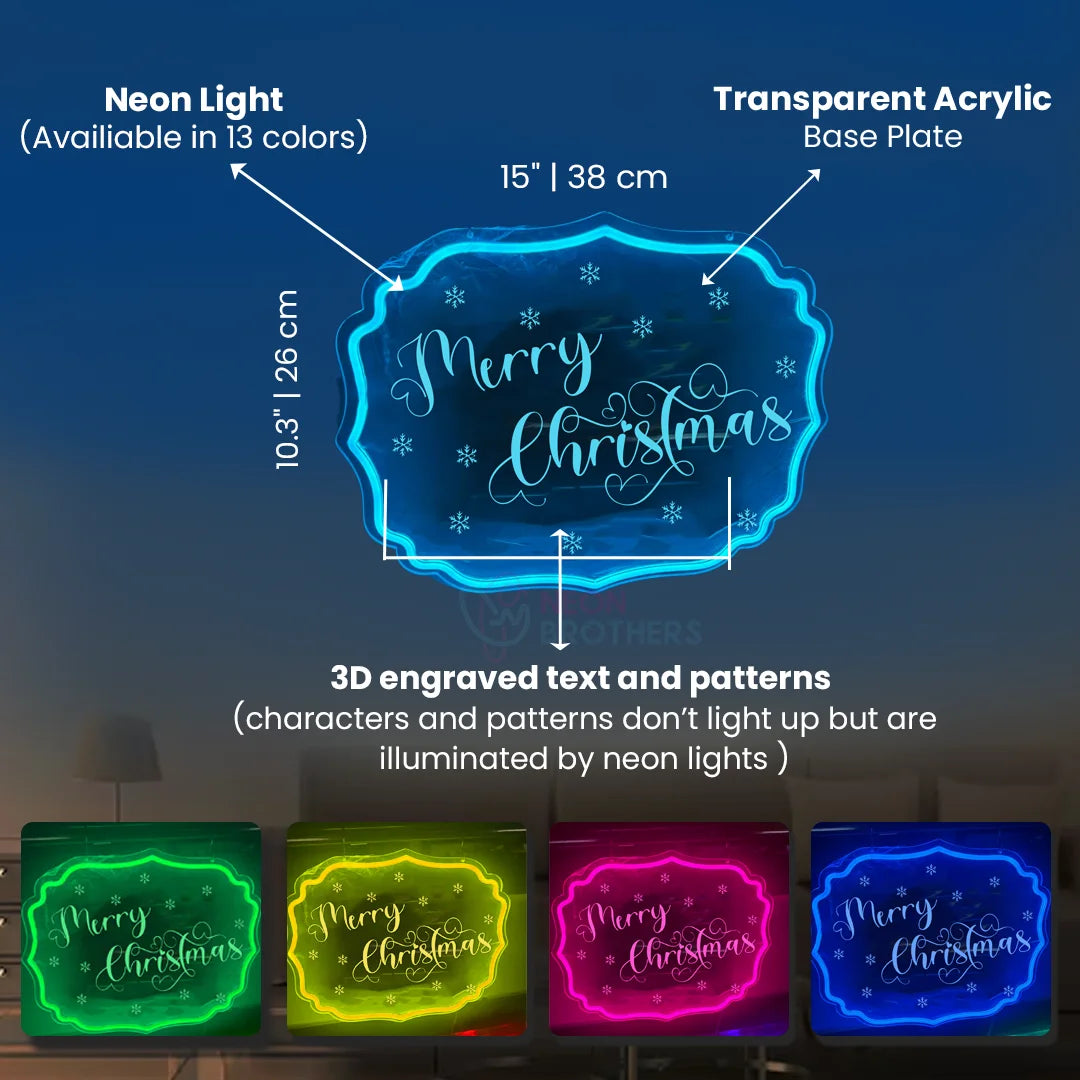 Merry Christmas - Laser Engraved Neon Sign