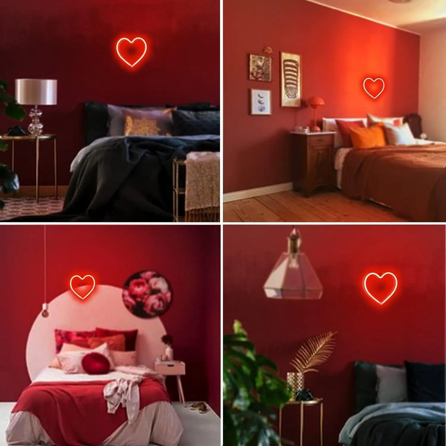 Heart Neon Sign – Red LED Light for Valentine's Day, Weddings, & Home Décor