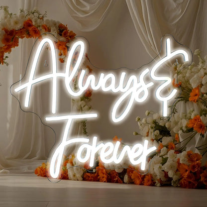 Always & Forever Neon Sign – Elegant LED Wall Art for Love & Celebration