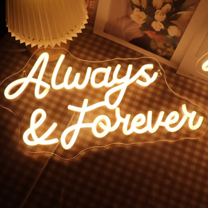 Always & Forever Neon Sign – Elegant LED Wall Art for Love & Celebration