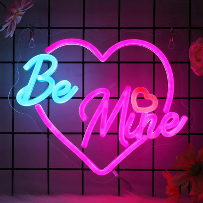 "Be Mine" Valentine's Day Neon Sign – Heart Shaped LED Neon Sign