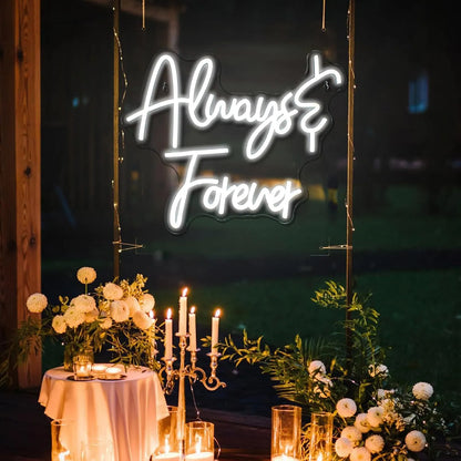 Always & Forever Neon Sign – Elegant LED Wall Art for Love & Celebration