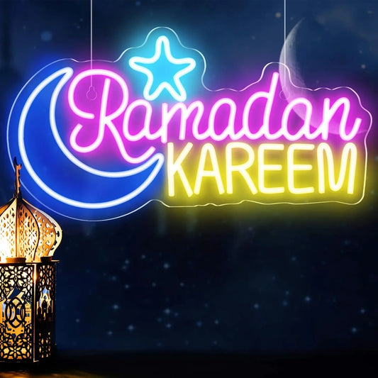 Ramadan Kareem Neon Sign – Large LED Light for Islamic Holiday & Home Décor