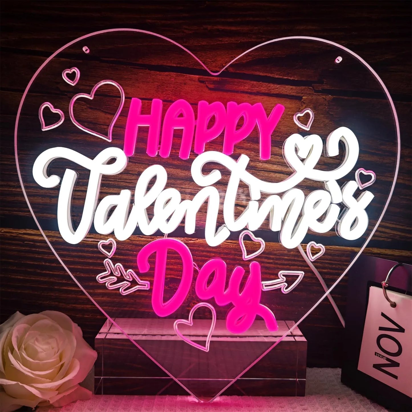 Happy Valentine's Day Neon Sign – LED Light to Create a Romantic Glow & Sweet Atmosphere