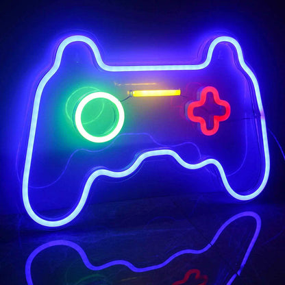 Design Gaming Console Neonsign display on desktop system table