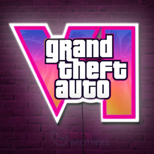 GTA Game Neon Sign | LED UV Print Art for Gamers & Enthusiasts