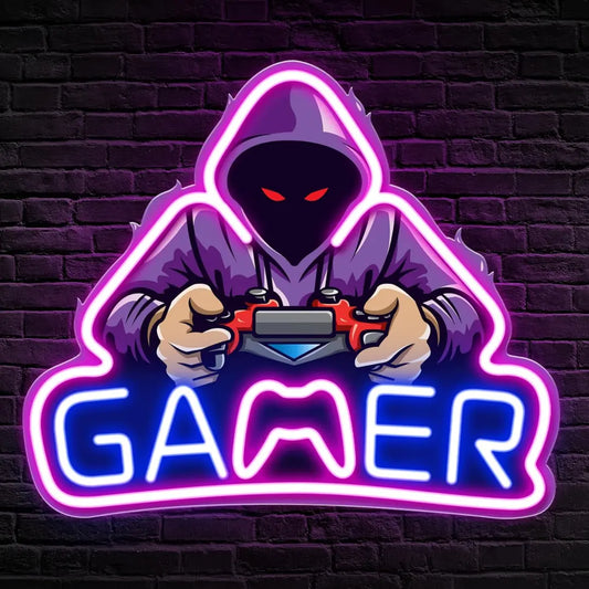 Gamer Neon Sign – UV Print & Silicone Neon Light