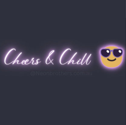 chill & cheers neon sign bar