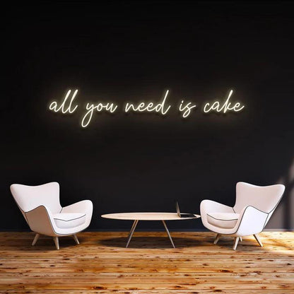 ''All you need is cake'' - LED Neon Sign-Neonsigns-45 x 90 cm-Warm White-No thanks-Neon Brothers