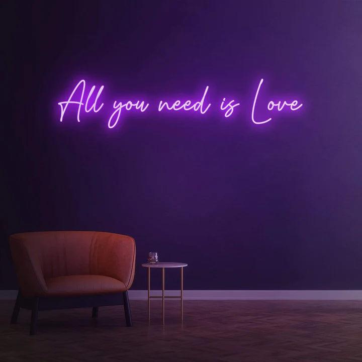 All you need is Love - LED Neon Sign-Neonsigns-Purple-45 x 90 cm-Neon Brothers