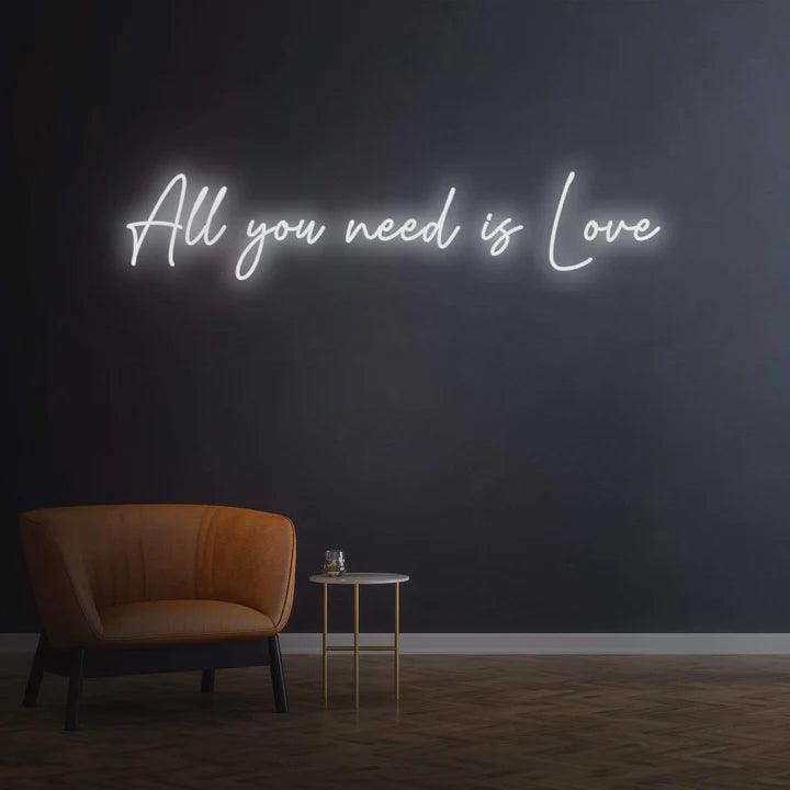 All you need is Love - LED Neon Sign-Neonsigns-White-45 x 90 cm-Neon Brothers