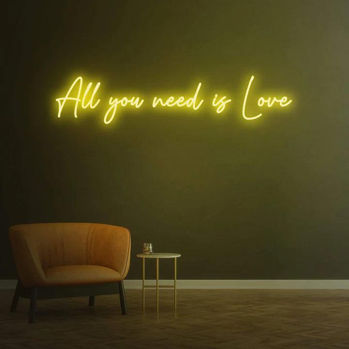 All you need is Love - LED Neon Sign-Neonsigns-Yellow-45 x 90 cm-Neon Brothers