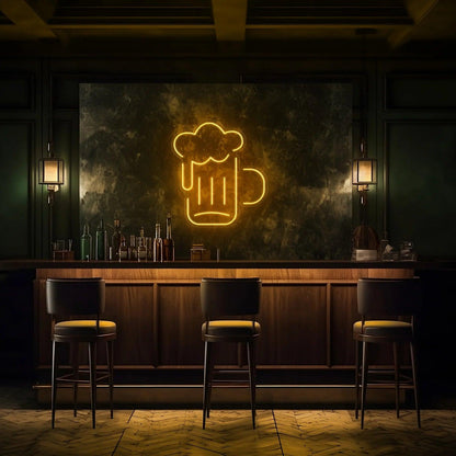 BEER GLASS LED NEON SIGN!-Neonsigns-45 x 90 cm-Golden Yellow-Neon Brothers