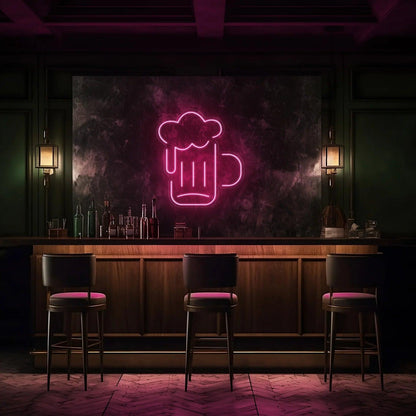 BEER GLASS LED NEON SIGN!-Neonsigns-45 x 90 cm-Light Pink-Neon Brothers