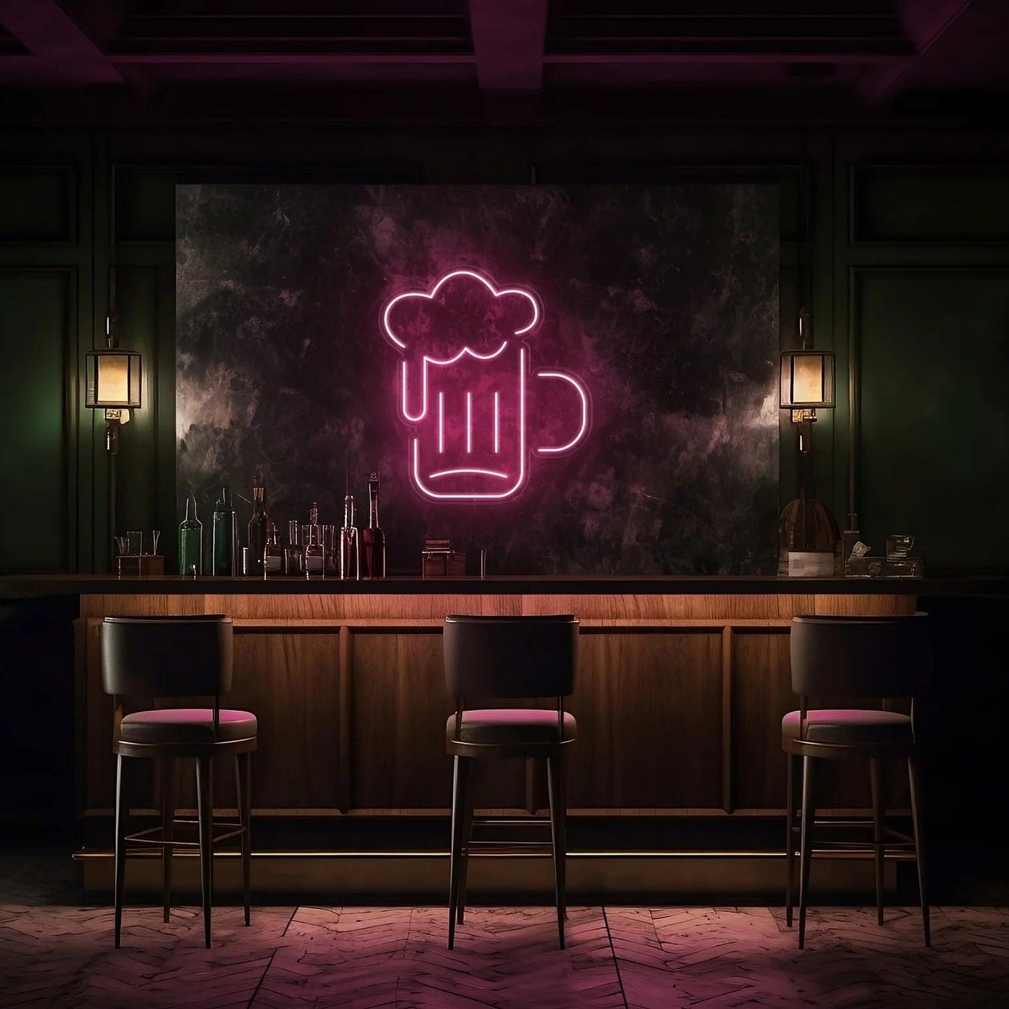 BEER GLASS LED NEON SIGN!-Neonsigns-45 x 90 cm-Pink-Neon Brothers