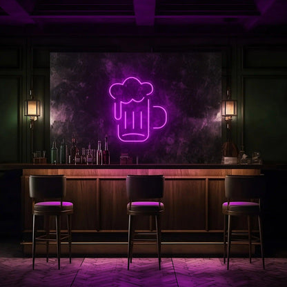 BEER GLASS LED NEON SIGN!-Neonsigns-45 x 90 cm-Purple-Neon Brothers