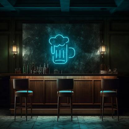 BEER GLASS LED NEON SIGN!-Neonsigns-45 x 90 cm-Turquoise-Neon Brothers