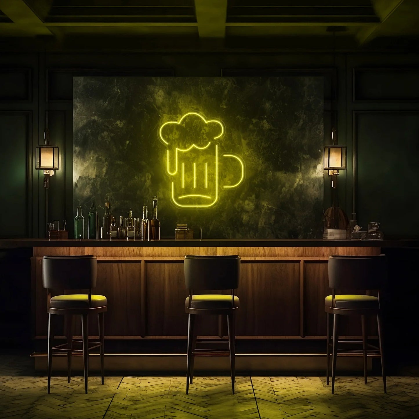 BEER GLASS LED NEON SIGN!-Neonsigns-45 x 90 cm-Yellow-Neon Brothers