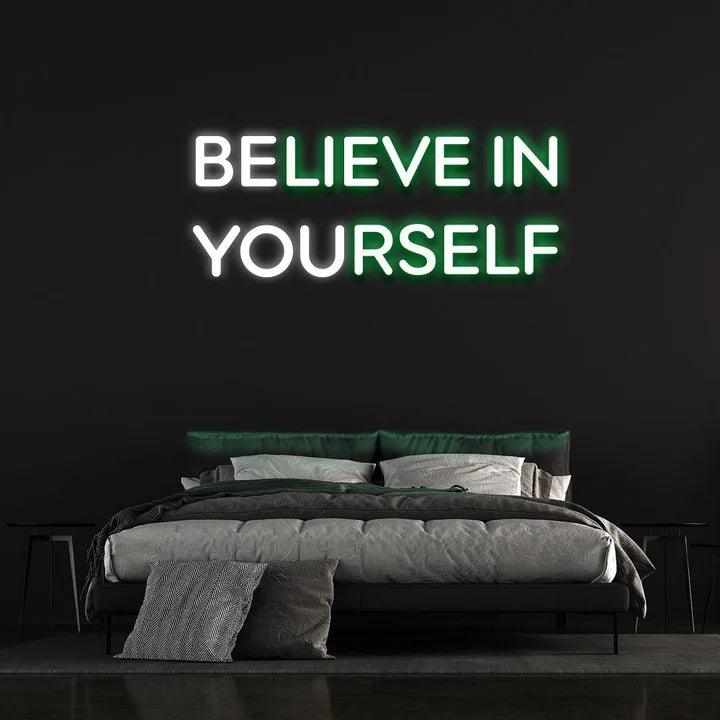 BELIEVE IN YOURSELF NEON SIGN (BE YOU)-Neonsigns-Green-45 x 90 cm-Neon Brothers