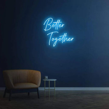 Better Together - LED Neon Sign-Neonsigns-Teal-45 x 90 cm-No thanks-Neon Brothers