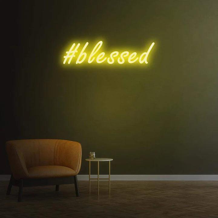 #BLESSED NEON SIGN-Neonsigns-45 x 90 cm-Yellow-Neon Brothers