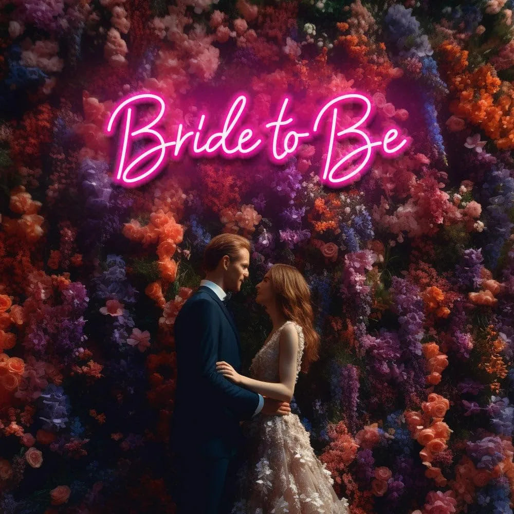 Couple Pic Header Neon sign "Bridal to be"