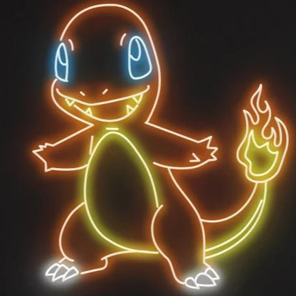 "CHARMANDER" - POKEMON NEON SIGN-Neonsigns-45 x 90 cm-Cut to Shape-Neon Brothers