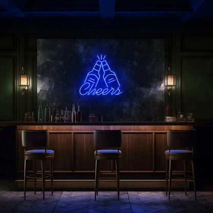 Cheers LED Neon Sign!-Neonsigns-45 x 90 cm-Dark Blue-Neon Brothers