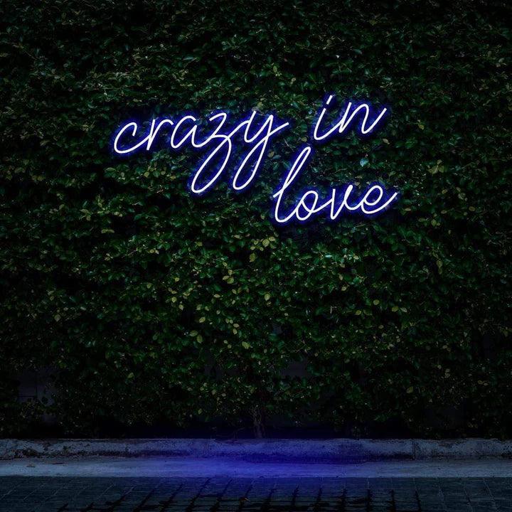 "CRAZY IN LOVE" NEON SIGN-Neonsigns-45 x 90 cm-Blue-Cut to Shape-Neon Brothers