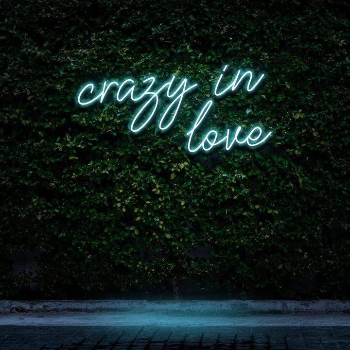 "CRAZY IN LOVE" NEON SIGN-Neonsigns-45 x 90 cm-Ice Blue-Cut to Shape-Neon Brothers