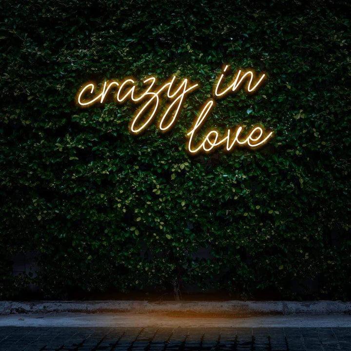 "CRAZY IN LOVE" NEON SIGN-Neonsigns-45 x 90 cm-Orange-Cut to Shape-Neon Brothers