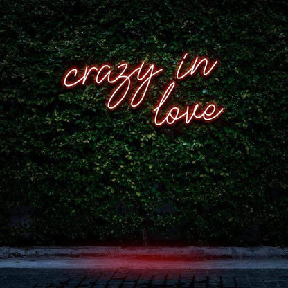 "CRAZY IN LOVE" NEON SIGN-Neonsigns-45 x 90 cm-Red-Cut to Shape-Neon Brothers