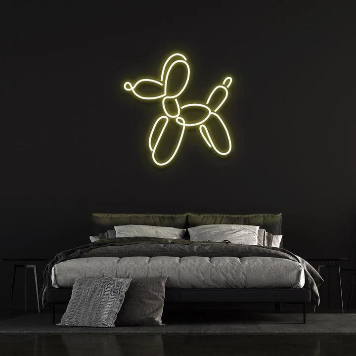 DOG BALLOON BY JEFF KOONS - LED NEON SIGN-Neonsigns-45 x 90 cm-Yellow-Neon Brothers