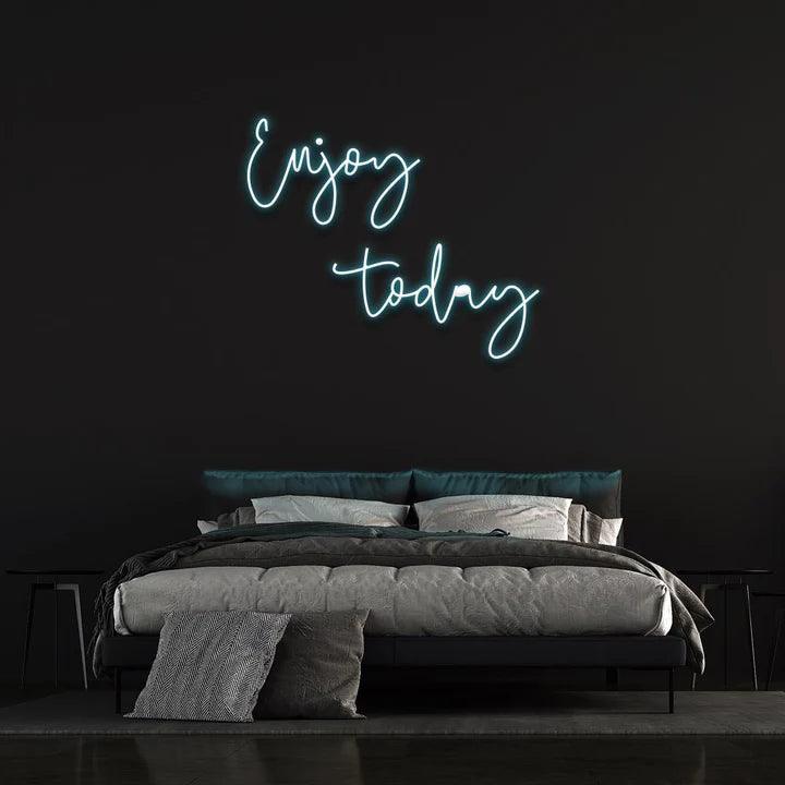 ENJOY TODAY NEON SIGN-Neonsigns-Ice Blue-45 x 105 cm-No-Neon Brothers