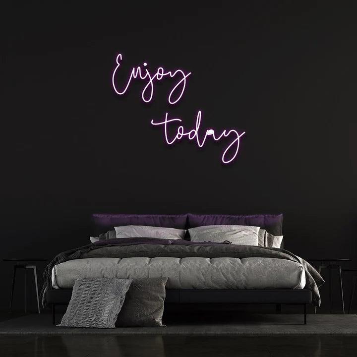 ENJOY TODAY NEON SIGN-Neonsigns-Purple-45 x 105 cm-No-Neon Brothers